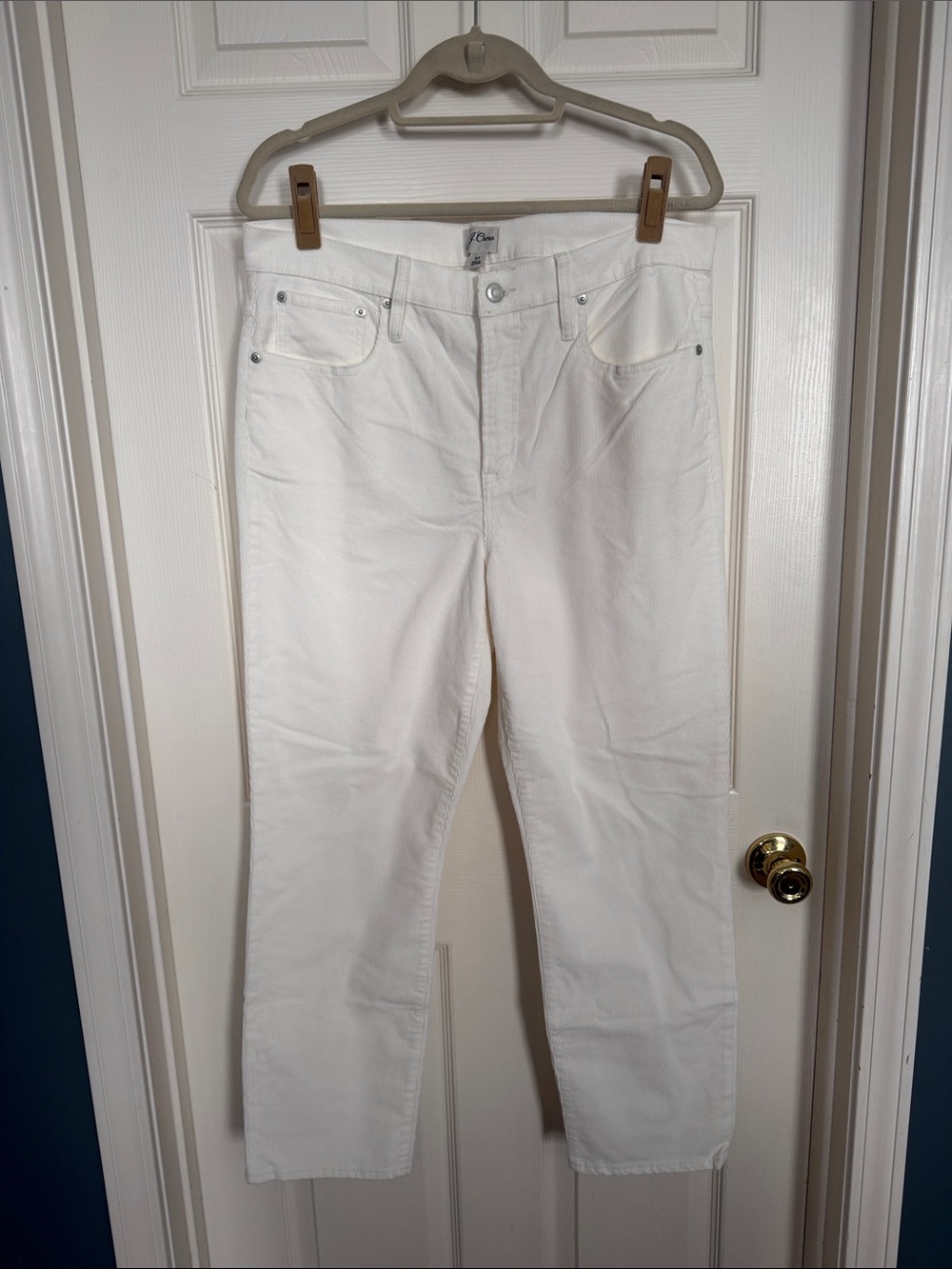 J. Crew Straight-Leg White Women’s Corduroy Jeans NWOT